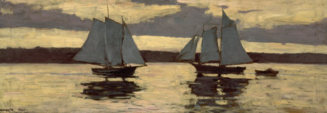 Gloucester, Mackerel Fleet at Sunset, c.1884 By Winslow Homer